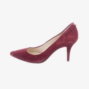 Michael Kors “merlot” suede pumps